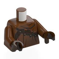Torse, robe jawa, bracelets brun foncé motif imprimé, bras brun rougeâtre, mains brun foncé (Torso, Jawa Robe, Dark Brown Straps Print, Reddish Brown Arms, Dark Brown Hands)