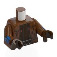 Torse, veste, gants bleus, gilet brun foncé, ceinture de munitions motif imprimé, bras brun rougeâtre, mains brun foncé (Torso, Jacket, Blue Gauntlets, Dark Brown Vest, Ammunition Belt Print, Reddish Brown Arms, Dark Brown Hands)