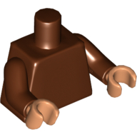 Torse, bras brun rougeâtre, mains nougat [sans motif] (Torso, Reddish Brown Arms, Nougat Hands [Plain])