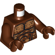 Torse, Muscles Esquisse motif imprimé, bras et mains brun rougeâtre (Torso, Muscles Outline Print, Reddish Brown Arms and Hands)