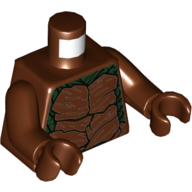 Torse, armure, muscles en bois (écorce) motif imprimé (Groot adolescent), bras et mains brun rougeâtre (Torso, Armor, Wooden Muscles (Bark) Print (Teen Groot), Reddish Brown Arms and Hands)