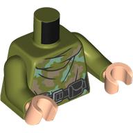Torse, camouflage vert sable/brun foncé, motif imprimé ceinture utilitaire noir, bras vert olive, mains nougat clair (Torso, Sand Green/Dark Tan Camouflage, Black Utility Belt Print, Olive Green Arms, Light Nougat Hands)