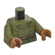 Torse, sweat à capuche, ceinture noire, motif imprimé vert foncé, bras vert olive, mains nougat moyen (Torso, Hoody, Black Belt, Dark Green Trim Print, Olive Green Arms, Medium Nougat Hands)
