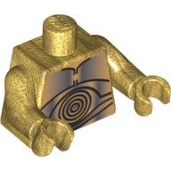 Torse Plaques métalliques et cercles concentriques motif imprimé (C-3PO), bras et mains or nacré (Torso Metal Plates and Concentric Circles Print (C-3PO), Pearl Gold Arms and Hands)