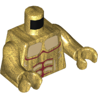 Visuel indicatif Rebrickable de Torse Armure avec Plaqué Or Muscles Esquisse motif imprimé, bras et mains or nacré (Torso Armor with Gold Plated Muscles Outline Print, Pearl Gold Arms and Hands)