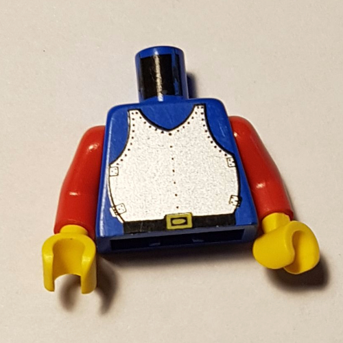 Visuel indicatif Rebrickable de Torse, armure plastron motif imprimé, bras rouges, mains jaunes (Torso, Armor Breastplate Print, Red Arms, Yellow Hands)