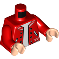 Torse, Veste Letterman, Blanc Sous-chemise imprimé, bras rouges, mains nougat clair (Torso, Letterman Jacket, White Undershirt Print, Red Arms, Light Nougat Hands)