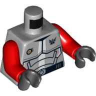 Visuel indicatif Rebrickable de Torse, armure avec logo de l'escouade de la galaxie / '30' à l'arrière motif imprimé, bras rouges, mains noires (Torso, Armor with Galaxy Squad Logo / '30' on Back Print, Red Arms, Black Hands)