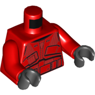 Torse, armure, Sith Trooper imprimé, bras rouges, mains noires (Torso, Armor, Sith Trooper Print, Red Arms, Black Hands)