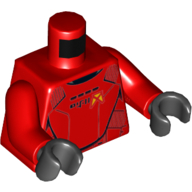 Torse, armure, Sith Jet Trooper imprimé, bras rouges, mains noires (Torso, Armor, Sith Jet Trooper Print, Red Arms, Black Hands)