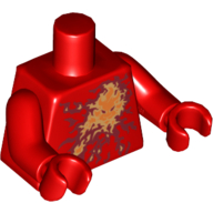 Visuel indicatif Rebrickable de Motif imprimé énergie feu torse (nrg Kai), bras et mains rouges (Torso Fire Energy Print (NRG Kai), Red Arms and Hands)