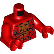 Muscles du torse et lignes de fissures imprimés (carnage), bras et mains rouges (Torso Muscles and Crack Lines Print (Carnage), Red Arms and Hands)