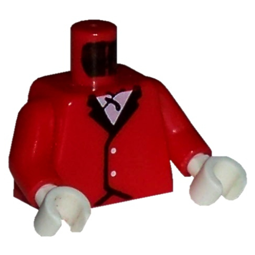 Torse Veste d'équitation motif imprimé, bras rouges, mains blanches (Torso Riding Jacket Print, Red Arms, White Hands)
