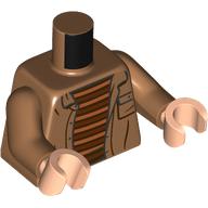 Visuel indicatif Rebrickable de Torse, veste, Poche, Marron rouge/Nougat rayé Chemise imprimé, bras nougat moyen, mains nougat clair (Torso, Jacket, Pocket, Reddish Brown/Nougat Striped Shirt Print, Medium Nougat Arms, Light Nougat Hands)