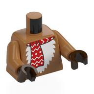 Fourrure de torse, poitrine blanche, écharpe rouge, motif imprimé queue, bras nougat moyen, mains brun foncé (Torso Fur, White Chest, Red Scarf, Tail Print, Medium Nougat Arms, Dark Brown Hands)