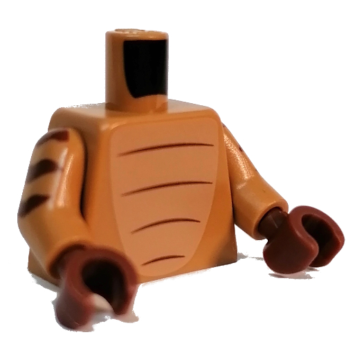 Torse, poitrine de nougat, brun rougeâtre Marquage imprimé, bras nougat moyen, mains brun rougeâtre (Torso, Nougat Chest, Reddish Brown Markings Print, Medium Nougat Arms, Reddish Brown Hands)