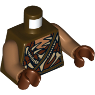 Armure de torse, motif imprimé orc Gundabad, bras nougat moyen, mains brun rougeâtre (Torso Armor, Gundabad Orc Print, Medium Nougat Arms, Reddish Brown Hands)