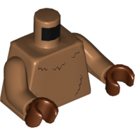Visuel indicatif Rebrickable de Lignes de fourrure brun rougeâtre torse imprimé, bras nougat moyen, mains brun rougeâtre (Torso Reddish Brown Fur Lines Print, Medium Nougat Arms, Reddish Brown Hands)