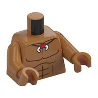 Visuel indicatif Rebrickable de Torse, poitrine nue, collier avec des crocs motif imprimé, bras et mains nougat moyen (Torso, Bare Chest, Necklace with Fangs Print, Medium Nougat Arms and Hands)