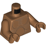 Visuel indicatif Rebrickable de Torse nu avec contour des muscles et ventre rond imprimé, bras et mains nougat moyen (Torso Bare Chest with Muscles Outline and Round Belly Print, Medium Nougat Arms and Hands)