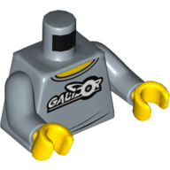 Visuel indicatif Rebrickable de Pull torse avec motif imprimé logo 'Galidor', bras bleu sable, mains jaunes (Torso Sweater with 'Galidor' Logo Print, Sand Blue Arms, Yellow Hands)