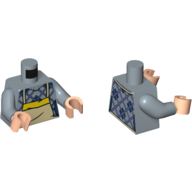Visuel indicatif Rebrickable de Pull torse, Argyle, Tablier beige avec motif imprimé de garniture jaune, bras bleu sable, mains nougat clair (Torso Sweater, Argyle, Tan Apron with Yellow Trim Print, Sand Blue Arms, Light Nougat Hands)