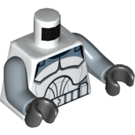 Torse Wolfpack clone armure de soldat motif imprimé, bras bleu sable, mains noires (Torso Wolfpack Clone Trooper Armor Print, Sand Blue Arms, Black Hands)