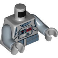 Gilet bleu sable torse et dossard avec appareil respiratoire imprimé (au conducteur), bras bleu sable, mains gris bleuté clair (Torso Sand Blue Vest and Bib with Breathing Apparatus Print (AT-AT Driver), Sand Blue Arms, Light Bluish Gray Hands)