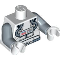 Visuel indicatif Rebrickable de Pilote de clone de torse avec ceinture bleu sable et imprimé dos imprimé, bras bleu sable, mains blanches (Torso Clone Pilot with Sand Blue Belt and Printed Back Print, Sand Blue Arms, White Hands)