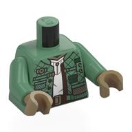 Torse, chemise à carreaux vert foncé, ceinture brun foncé, motif : chemise blanche, bras vert sable, mains beige foncé (Torso, Dark Green Plaid Shirt, Dark Brown Belt, White Shirt Print, Sand Green Arms, Dark Tan Hands)