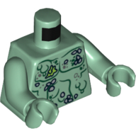 Torse nu poitrine avec croissance marine motif imprimé, bras et mains vert sable (Torso Bare Chest with Marine Growth Print, Sand Green Arms and Hands)