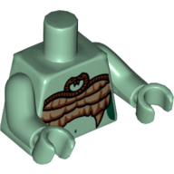 Torse Medusa Entwined Serpents, Échelles et Crocs Bra motif imprimé, bras et mains vert sable (Torso Medusa Entwined Snakes, Scales and Fangs Bra Print, Sand Green Arms and Hands)