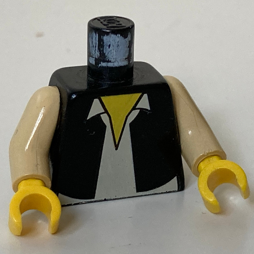 Visuel indicatif Rebrickable de Torse, gilet et chemise blanche imprimé (Han Solo), bras beiges, mains jaunes (Torso, Vest and White Shirt Print (Han Solo), Tan Arms, Yellow Hands)