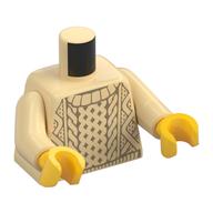 Torse, Pull en tricot imprimé, bras beiges, mains jaunes (Torso, Knit Sweater Print, Tan Arms, Yellow Hands)