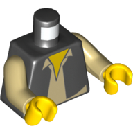 Visuel indicatif Rebrickable de Torse, Veste sur beige chemise motif imprimé (Han Solo), bras beiges, mains jaunes (Torso, Jacket over Tan Shirt Print (Han Solo), Tan Arms, Yellow Hands)