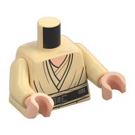 Torse, robe, motif : ceinture brun foncé, bras beiges, mains nougat clair (Torso, Robe, Dark Brown Belt Print, Tan Arms, Light Nougat Hands)