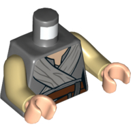 Visuel indicatif Rebrickable de Torse, robe, col ouvert, ceinture croisée gris bleuté clair, ceinture marron rougeâtre motif imprimé (Rey), bras beiges, mains nougat clair (Torso, Robe, Open Neck, Light Bluish Gray Crossed Sash, Reddish Brown Belt Print (Rey), Tan Arms, Light Nougat Hands)