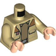 Visuel indicatif Rebrickable de Torse, veste avec épaules moyennes nougat, sur le modèle imprimé de sous-vêtement beige foncé, bras beiges, mains nougat clair (Torso, Jacket with Medium Nougat Shoulders, over Dark Tan Undershirt Print, Tan Arms, Light Nougat Hands)