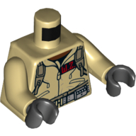 Combinaison de torse avec Badge d'identification 'W.Z.' / 'Winston' sur motif imprimé dos, bras beiges, mains noires (Torso Jumpsuit with 'W.Z.' ID Badge / 'Winston' on Back Print, Tan Arms, Black Hands)