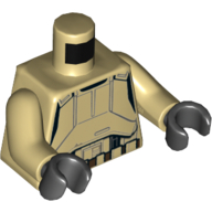 Torse Armure, Motif imprimé Scarif Stormtrooper, bras beiges, mains noires (Torso Armor, Scarif Stormtrooper Print, Tan Arms, Black Hands)