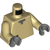 Visuel indicatif Rebrickable de Torse pixélisé gris foncé bleuâtre carrés imprimés motif, bras beiges, mains gris bleuté foncé (Torso Pixelated Dark Bluish Gray Squares Print, Tan Arms, Dark Bluish Gray Hands)