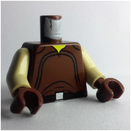 Torse, chemise, ceinture noire et motif imprimé boucle argentée (naboo), bras beiges, mains brun (Torso, Shirt, Black Belt and Silver Buckle Print (Naboo), Tan Arms, Brown Hands)