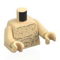 Torse, Muscles, Sable beige foncé imprimé, bras et mains beiges (Torso, Muscles, Dark Tan Sand Print, Tan Arms and Hands)