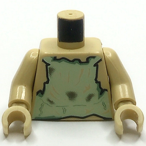 Visuel indicatif Rebrickable de Torse Tatty Tunique motif imprimé (Dobby), bras et mains beiges (Torso Tatty Tunic Print (Dobby), Tan Arms and Hands)