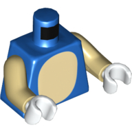 Visuel indicatif Rebrickable de Torse beige Motif imprimé estomac, bras beiges, mains blanches (Torso Tan Stomach Print, Tan Arms, White Hands)