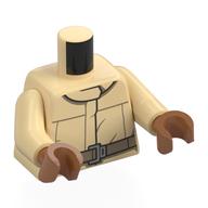 Torse, coverall rebelle, motif imprimé ceinture beige foncé, bras beiges, mains brun terre de sienne (Torso, Rebel Coverall, Dark Tan Belt Print, Tan Arms, Sienna Brown Hands)