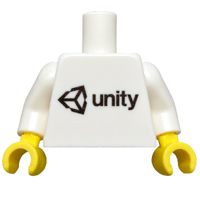Torse, motif imprimé logo unité, bras blancs, mains jaunes (Torso, Unity Logo Print, White Arms, Yellow Hands)