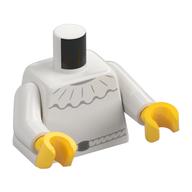 Torse, volant, ceinture gris bleuté foncé, bras blancs, mains jaunes (Torso, Ruffle, Dark Bluish Grey Belt, White Arms, Yellow Hands)