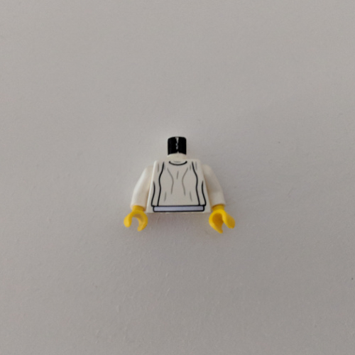 Visuel indicatif Rebrickable de Torse, robe Gris clair Se plie motif imprimé (Leia), bras blancs, mains jaunes (Torso, Dress Light Gray Folds Print (Leia), White Arms, Yellow Hands)