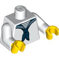 Torse, uniforme marin avec motif imprimé écharpe bleue, bras blancs, mains jaunes (Torso, Sailor Uniform with Blue Scarf Print, White Arms, Yellow Hands)